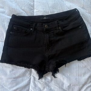 7 For All Mankind Black Jean Shorts